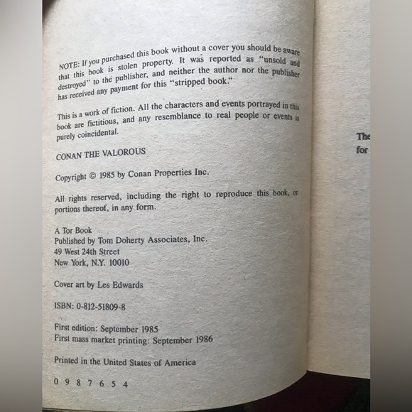 Conan the Valorous by John Maddox Roberts TOR Trade Paperback - Picture 2 of 4